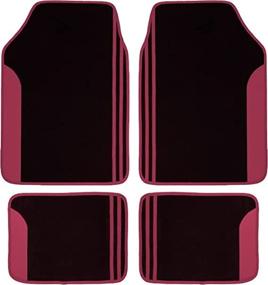 img 2 attached to 🚗 Flying Banner Universal Size Carpet Floor Mats - Anti-Slip Waterproof for SUV, Trucks, Sedans, Vans - Set of 4 (Burgundy) - Perfect Fit for Lady Females, Colorful Design Ensures Style and Safety