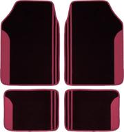 🚗 flying banner universal size carpet floor mats - anti-slip waterproof for suv, trucks, sedans, vans - set of 4 (burgundy) - perfect fit for lady females, colorful design ensures style and safety logo