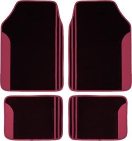 img 4 attached to 🚗 Flying Banner Universal Size Carpet Floor Mats - Anti-Slip Waterproof for SUV, Trucks, Sedans, Vans - Set of 4 (Burgundy) - Perfect Fit for Lady Females, Colorful Design Ensures Style and Safety