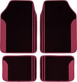 img 1 attached to 🚗 Flying Banner Universal Size Carpet Floor Mats - Anti-Slip Waterproof for SUV, Trucks, Sedans, Vans - Set of 4 (Burgundy) - Perfect Fit for Lady Females, Colorful Design Ensures Style and Safety