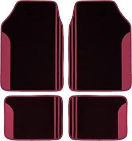 img 3 attached to 🚗 Flying Banner Universal Size Carpet Floor Mats - Anti-Slip Waterproof for SUV, Trucks, Sedans, Vans - Set of 4 (Burgundy) - Perfect Fit for Lady Females, Colorful Design Ensures Style and Safety