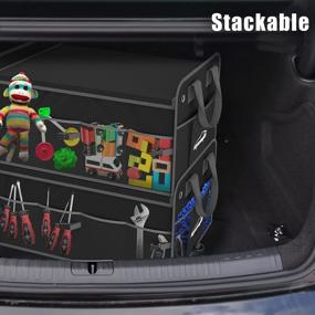 img 3 attached to Keep Your Car Organized With EPAuto'S Premium Trunk Organizer Featuring Removal Lid – Black