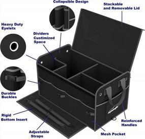 img 1 attached to Keep Your Car Organized With EPAuto'S Premium Trunk Organizer Featuring Removal Lid – Black