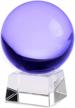 amlong crystal purple crystal ball 80mm (3.1 in.) including angled crystal stand and gift package logo