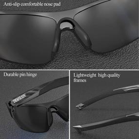 img 1 attached to Поляризованные спортивные солнцезащитные очки для мужчин и женщин с защитой UV400 идеально подходят для бейсбола, езды на велосипеде, рыбалки, бега и гольфа - DEAFRAIN