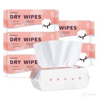 zonsen facial dry wipes - 100% pure cotton tissues for sensitive skin, soft & absorbent disposable face towel for facial cleansing, makeup removal, baby care - unscented, 600 count, 7.87” x 7.87” logo