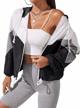 color block lightweight bomber jacket for women by sweatyrocks - casual and trendy logo
