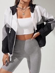 img 2 attached to Color Block Lightweight Bomber Jacket For Women By SweatyRocks - Casual And Trendy