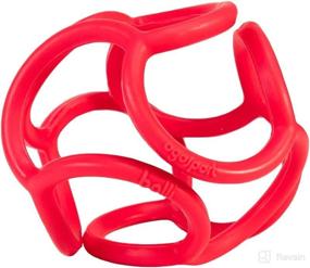 img 3 attached to 🔴 OgoBolli Tactile Sensory Teething Ring Ball Toy for Babies & Kids - Stretchy, Soft Non-Toxic Silicone - Ages 3 Months and up - Red