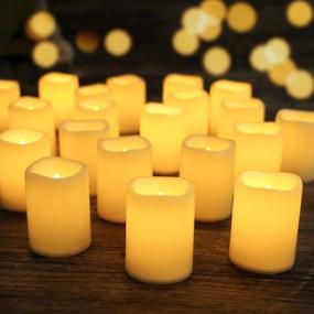 img 4 attached to Долговечные светодиодные свечи 24Pcs Votive - идеально подходят для Хэллоуина, вечеринки, Рождества и свадебных украшений!