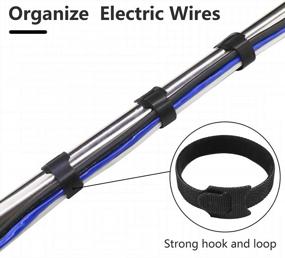 img 2 attached to Cable Ties Organizer: Teskyer 6 Inch 100 Pack Reusable Fastening Cord Ties - Ideal For Home & Office Wire Management, Black