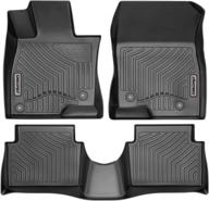 oedro all-weather floor mats for 2014-2018 mazda 3 sedan/hatchback - 🚗 black tpe, complete set includes front, rear, 1st and 2nd row liners logo