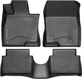 img 4 attached to OEDRO All-Weather Floor Mats for 2014-2018 Mazda 3 Sedan/Hatchback - 🚗 Black TPE, Complete Set Includes Front, Rear, 1st and 2nd Row Liners