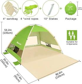 img 3 attached to Stay Cool At The Beach With Gorich 3-4 Person Pop Up Beach Tent - UPF 50+ Sun Protection, Cabana Style Shelter, And Simple Setup