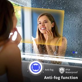 img 2 attached to 48X36 Inch LED Vanity Mirror With Dimmable Anti-Fog Light, Waterproof Touch Button Smart Mirror - WOODSAM