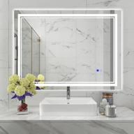 48x36-дюймовое косметическое зеркало со светодиодной подсветкой, противотуманной фарой с регулируемой яркостью и водонепроницаемым умным зеркалом с сенсорной кнопкой - woodsam логотип