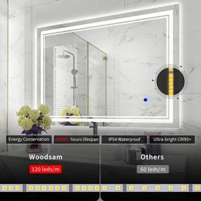 img 1 attached to 48X36 Inch LED Vanity Mirror With Dimmable Anti-Fog Light, Waterproof Touch Button Smart Mirror - WOODSAM