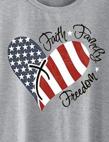 img 2 attached to Футболка с американским флагом и сердцем вера, свобода семьи, патриотические футболки для женщин, флаг США, звезды, полоски, повседневные топы, рубашки