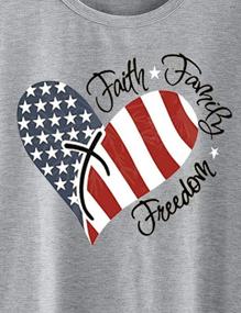 img 2 attached to American Flag Heart T Shirt Faith Family Freedom Patriotic Tees For Women USA Flag Stars Stripes Casual Tops Shirts