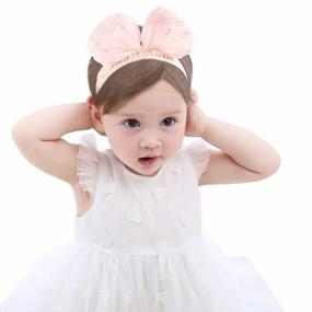 img 2 attached to Stand Out In Style: Fmeida Baby Handmade Headbands With Big Bows For Infant And Toddler Girls In Pretty Pink Lace
