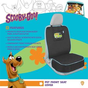 img 2 attached to 🚗 Scooby Doo Full Set Car Seat Covers: Front Protectors with Hammock Back, Heavy Duty Oxford Fabric, Non-Slip Stitching - Ideal for Auto Truck Van SUV