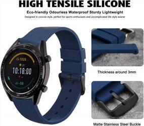 img 3 attached to WOCCI Watch Bands - Premium Silicone Rubber Replacement Straps With Stainless Steel Buckle (16Mm 18Mm 20Mm 22Mm 24Mm)