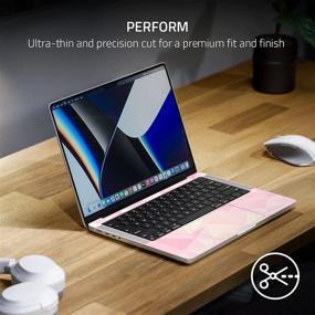 img 1 attached to Премиум текстурированная 3M литая виниловая пленка для ноутбука Razer для MacBook Pro 13 - устойчивость к царапинам и воде - атласный флип серый - полное покрытие простое применение
