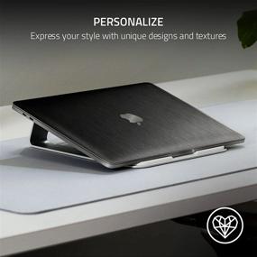 img 3 attached to Премиум текстурированная 3M литая виниловая пленка для ноутбука Razer для MacBook Pro 13 - устойчивость к царапинам и воде - атласный флип серый - полное покрытие простое применение