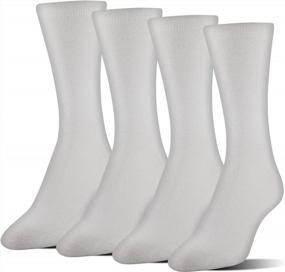 img 1 attached to Comfort And Moisture: MediPeds Women'S Aloe Vera Infused Crew Socks (4-Pack)