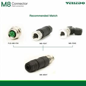 img 1 attached to IP67 Waterproof M8 Connector For Industrial Sensors - 4-Pin A Code Male Plug Adapter (Straight, 4 Contacts) By VELLEDQ
