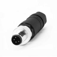 ip67 waterproof m8 connector for industrial sensors - 4-pin a code male plug adapter (straight, 4 contacts) by velledq logo