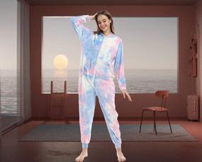 img 3 attached to Lifeye Tie Dye Jumpsuit Pajamas - The Ultimate Homewear For Both Men And Women