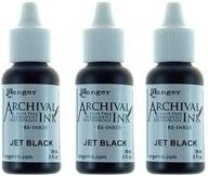🖤 ranger arr5-30799 reinker archival, jet black (3-pack): long-lasting ink refill for precise artwork & documents logo