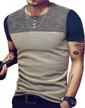 men's slim-fit button t-shirts with contrast color stitching: casual short/long-sleeve tees by logeeyar logo