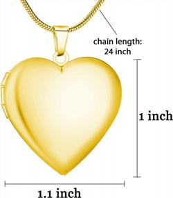 img 3 attached to Customizable Heart-Shaped Locket Necklace, Engraved Name And Photo Pendant That Holds 2 Pictures Vintage Keepsake Floating Lockets For Women