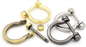 img 1 attached to CRAFTMEMORE Золотые ввинчивающиеся скобы с D-образным кольцом для изделий из кожи и держателей ключей (4 шт.)