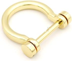 img 4 attached to CRAFTMEMORE Золотые ввинчивающиеся скобы с D-образным кольцом для изделий из кожи и держателей ключей (4 шт.)