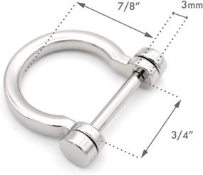 img 3 attached to CRAFTMEMORE Золотые ввинчивающиеся скобы с D-образным кольцом для изделий из кожи и держателей ключей (4 шт.)