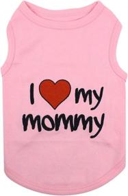 img 4 attached to 💖 Stylish Parisian Pet Dog Cat Clothes Tee Shirts: I Love Mommy Grey T-Shirt