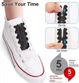 img 3 attached to No-Tie Shoelaces For Kids & Adults - Homfu Tieless Shoe Laces With Zipper Lock