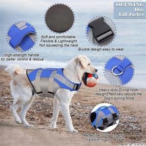 img 2 attached to 🐶 OEFWING Dog Life Jacket: Ripstop Safety Dog Life Vest with Adjustable Fit &amp; Strong Buoyancy | Durable Rescue Handle | Ideal for Swimming, Boating, Kayaking, and Canoeing