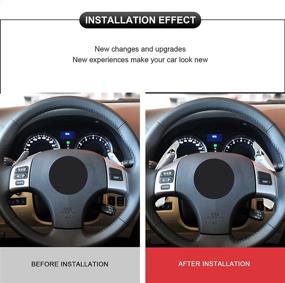 img 1 attached to 🚗 Enhance Your Driving Experience with SK CUSTOM Steering Wheel Accessories - Silver Trim Shift Paddle Shifter Extension for Lexus is 2006-2012