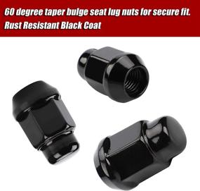 img 3 attached to Pack of 20 Black 1.4 inch Closed End Bulge Acorn Lug Nuts - Cone Seat - 19mm Hex Wheel Lug Nut - Ideal for Aftermarket Wheels & Tires