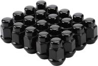 pack of 20 black 1.4 inch closed end bulge acorn lug nuts - cone seat - 19mm hex wheel lug nut - ideal for aftermarket wheels & tires logo
