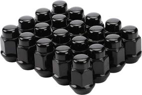 img 4 attached to Pack of 20 Black 1.4 inch Closed End Bulge Acorn Lug Nuts - Cone Seat - 19mm Hex Wheel Lug Nut - Ideal for Aftermarket Wheels & Tires