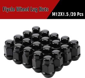 img 1 attached to Pack of 20 Black 1.4 inch Closed End Bulge Acorn Lug Nuts - Cone Seat - 19mm Hex Wheel Lug Nut - Ideal for Aftermarket Wheels & Tires
