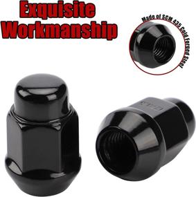 img 2 attached to Pack of 20 Black 1.4 inch Closed End Bulge Acorn Lug Nuts - Cone Seat - 19mm Hex Wheel Lug Nut - Ideal for Aftermarket Wheels & Tires
