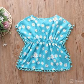 img 2 attached to 👶 Adorable Douhoow Toddler Baby Girls Swim Cover-up: The Perfect Beach Sundress & Summer Poncho Rash Guards