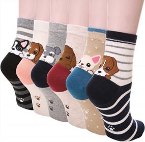 img 4 attached to Cute And Comfy: Dosoni Women'S Soft Cotton Animal Print Socks - Perfect Gifts For Casual And Boot Wear