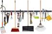 efficiently organize your tools: heavy duty 64-inch garden tool organizer with adjustable system, 4 rails, and 16 hooks for wall mounting logo